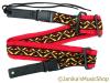 GUITAR STRAP QUICK RELEASE RED YELLOW PATTERN